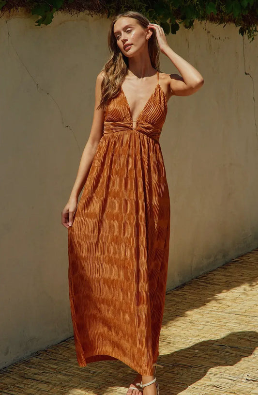 Dress Forum fall wedding guest formal orange dress.