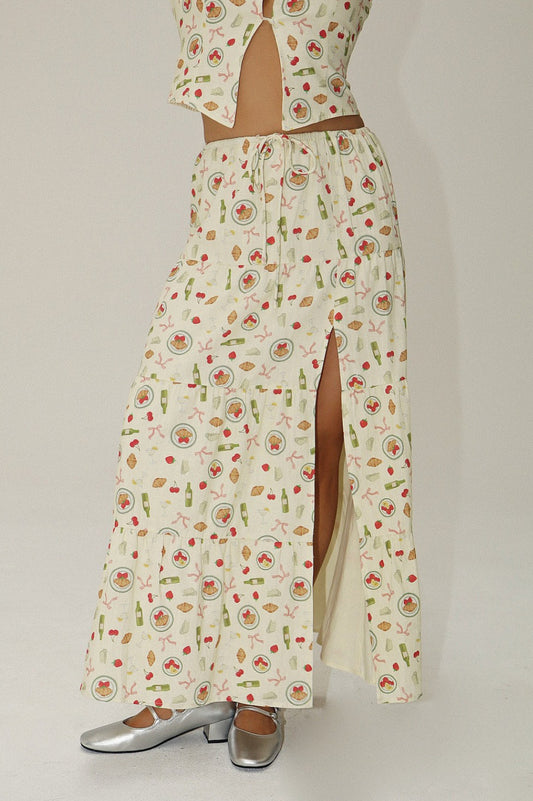 Picnic Sunday Maxi Slit Skirt